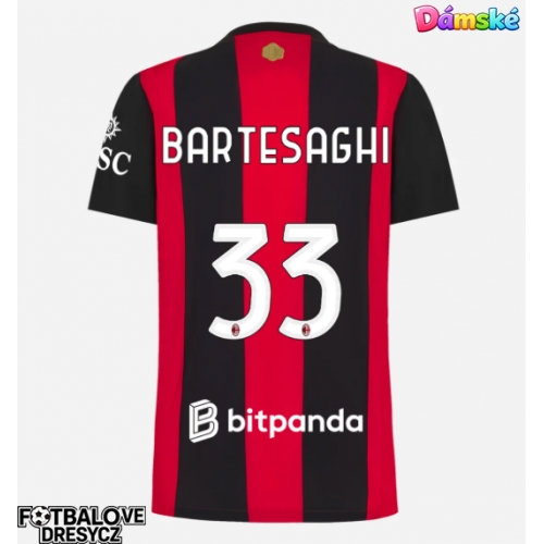 AC Milan Davide Bartesaghi #33 Dámské Domácí Dres 2026-27 Krátký Rukáv AC Milan Davide Bartesaghi #33 Dámské Domácí Dres 2026-27 Krátký Rukáv
